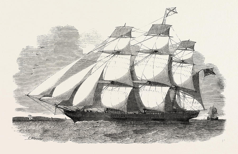 The Abergeldie, Aberdeen Clipper Is A Ship Of 600 Tons Drawing by ...