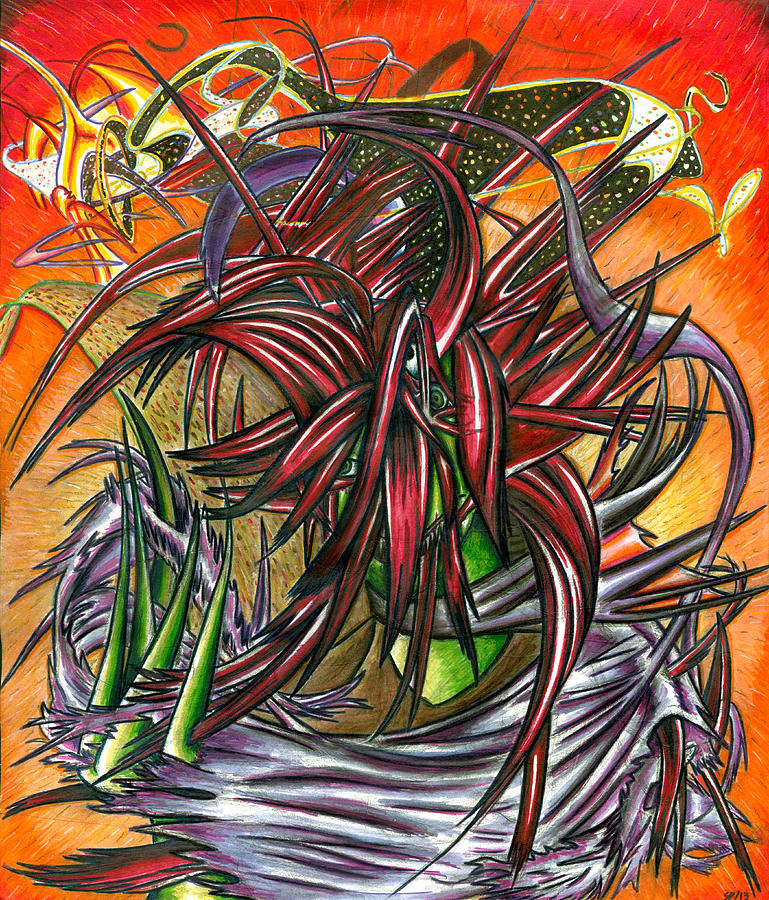 Abstract Painting - The Abysmal Demon of Hair by Shawn Dall