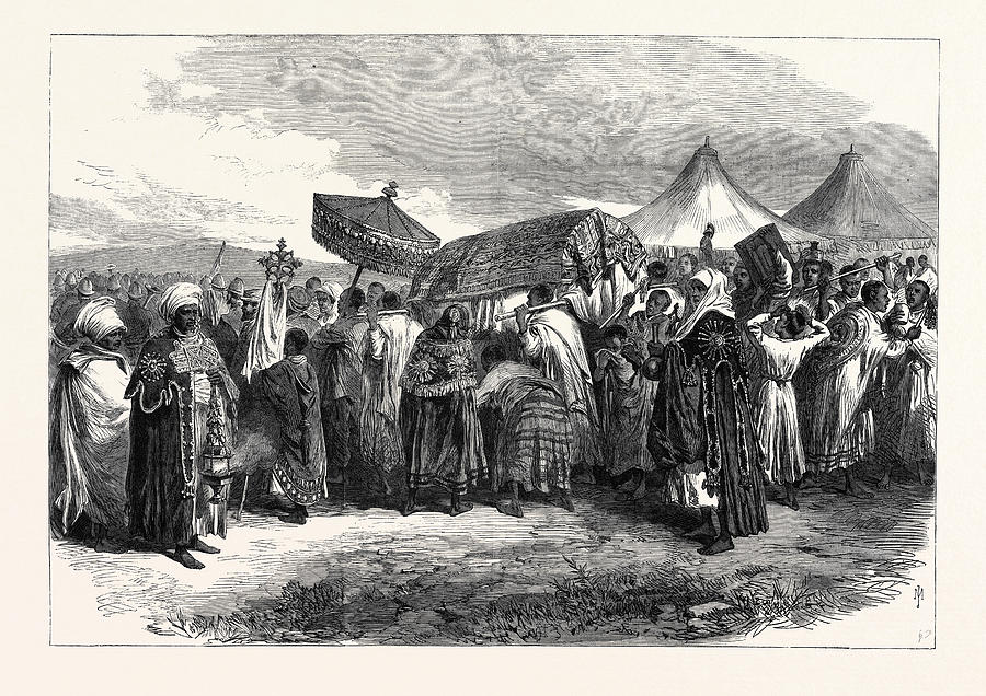 The Abyssinian Expedition Funeral Of The Widow Of King Drawing by ...