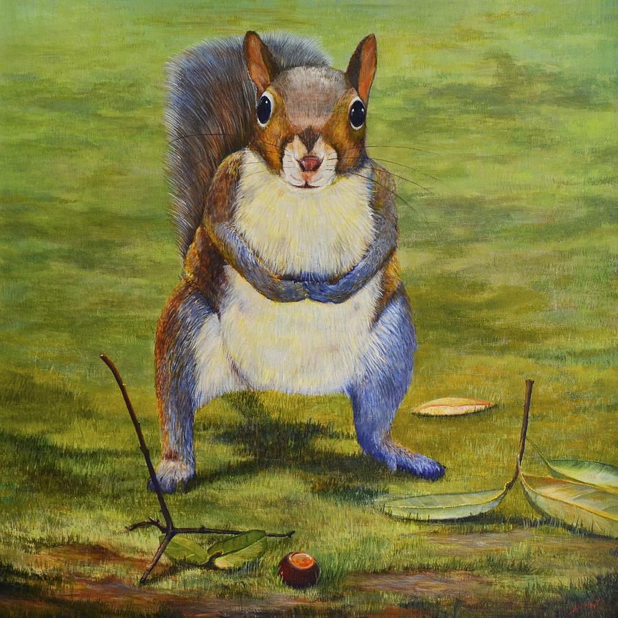 Wildlife Painting - The Acorn by AnnaJo Vahle