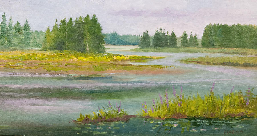 The Adirondacks Madawaska Pond Painting by Karen Lipeika - Fine Art America