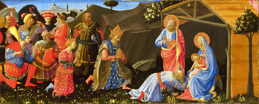 The Adoration Of The Magi Painting - The Adoration of the Magi by Zanobi Strozzi