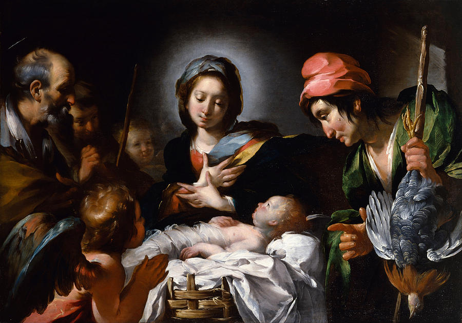 Bernardo Strozzi Painting - The Adoration of the Shepherds by Bernardo Strozzi