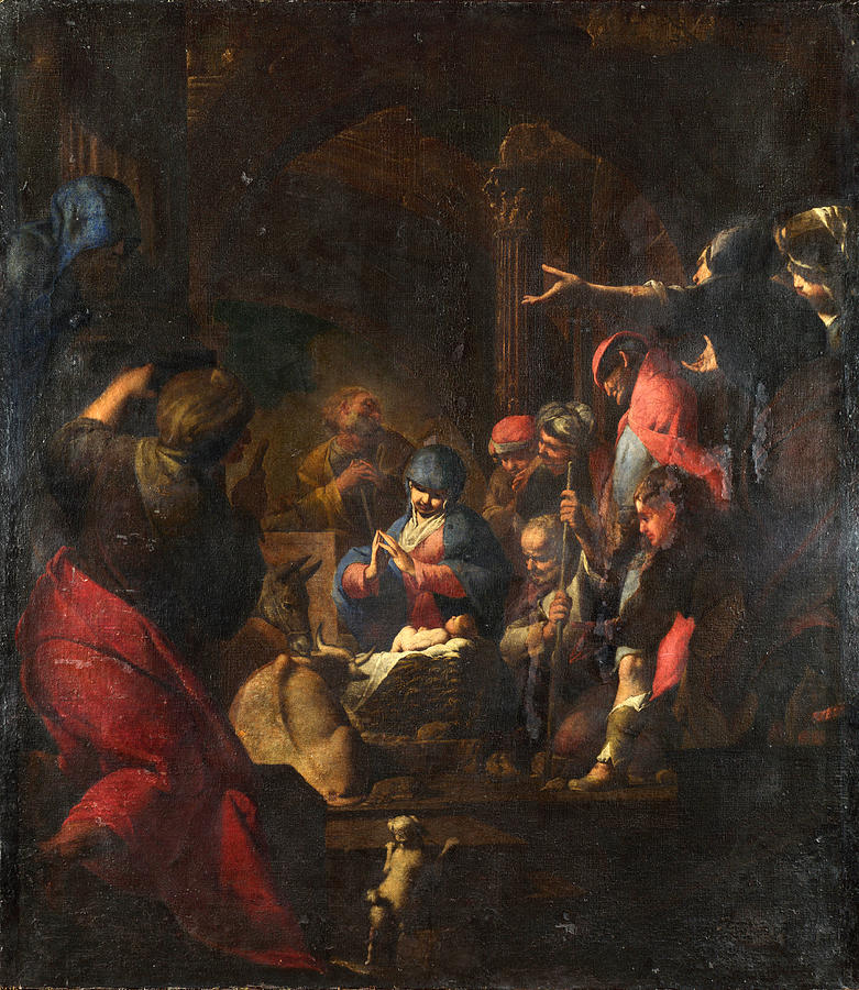 The Adoration of the Shepherds Painting by Giovanni Battista Spinelli ...