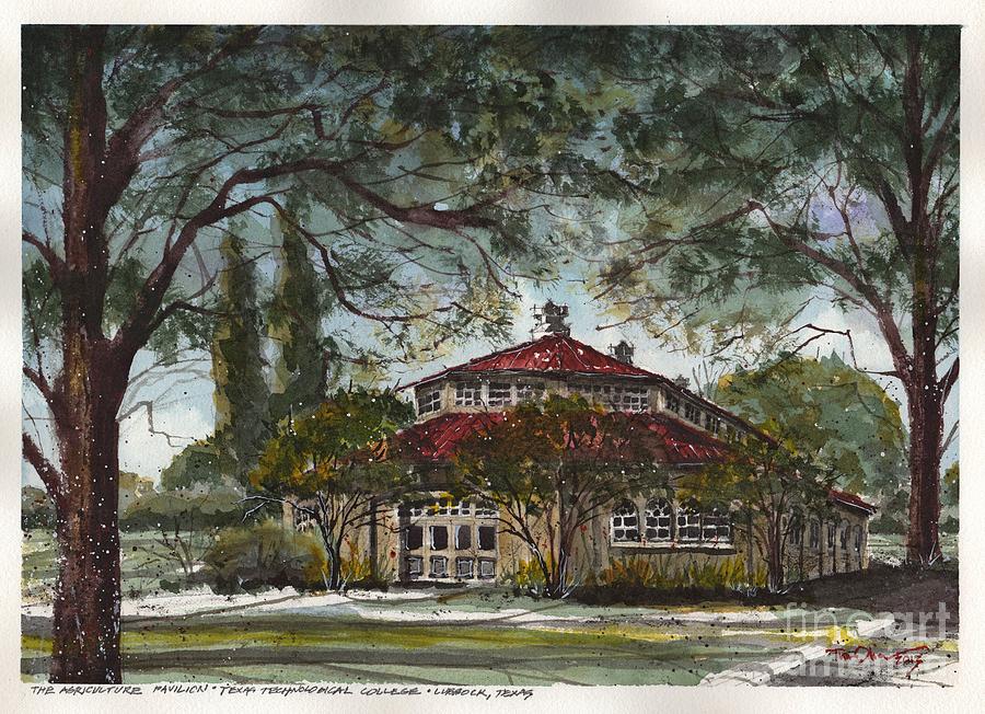 The Agriculture Pavilion at Texas Tech Painting by Tim Oliver
