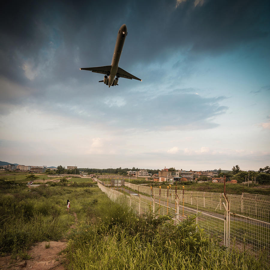 The Airplane On Final Approach, China Photograph by Capturing A Second In Life, Copyright Leonardo Correa Luna