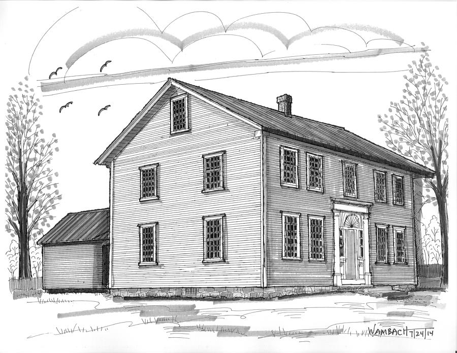 Vermont Drawing - The Alexander Twilight House by Richard Wambach