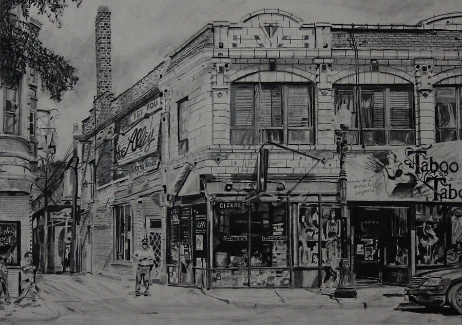 Chicago Drawing - The Alley by Patricio Lazen