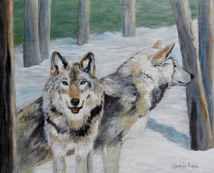 Wolves Painting - The Alpha Team by Jamie Frier