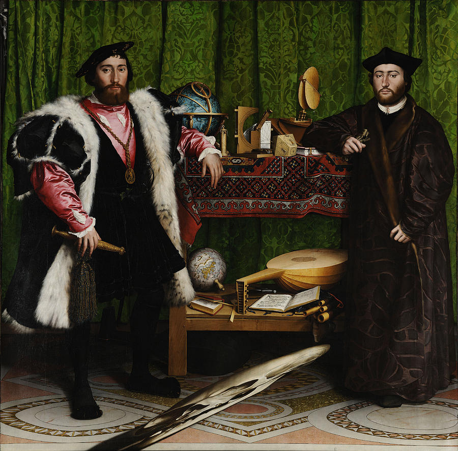 Portrait Painting - The Ambassadors by Hans Holbein the Younger