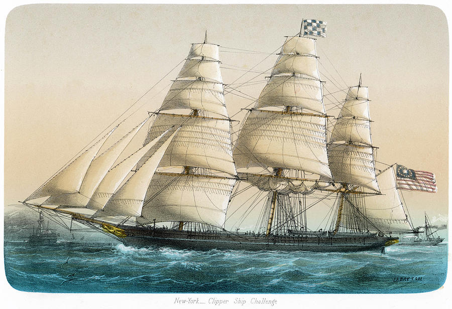 The American Clipper Ship 'challenge' Drawing by Mary Evans Picture
