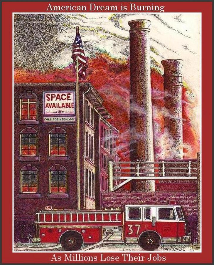 American Dream Mixed Media - The American Dream is Burning by Ray Tapajna American Dream Mixed Media - The American Dream is Burning by Ray Tapajna