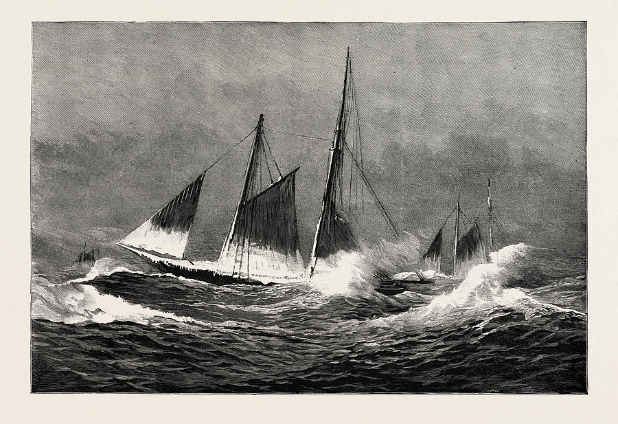 Winter Drawing - The American Fisheries Question, Fishing Schooner Icing by American School