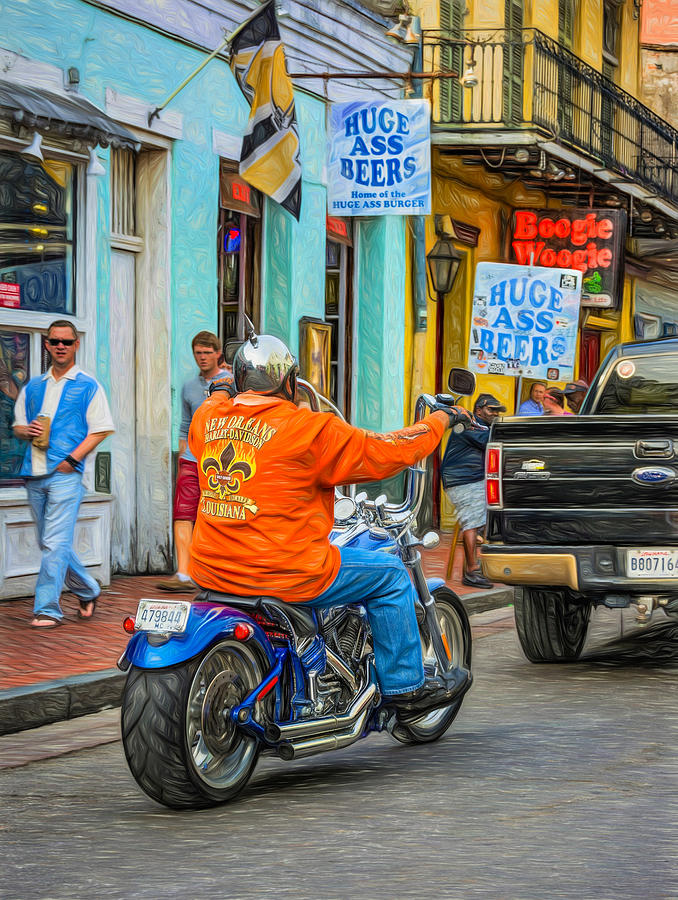 New Orleans Photograph - The American Way - Harleys Pickups and Huge Ass Beers - Paint by Steve Harrington