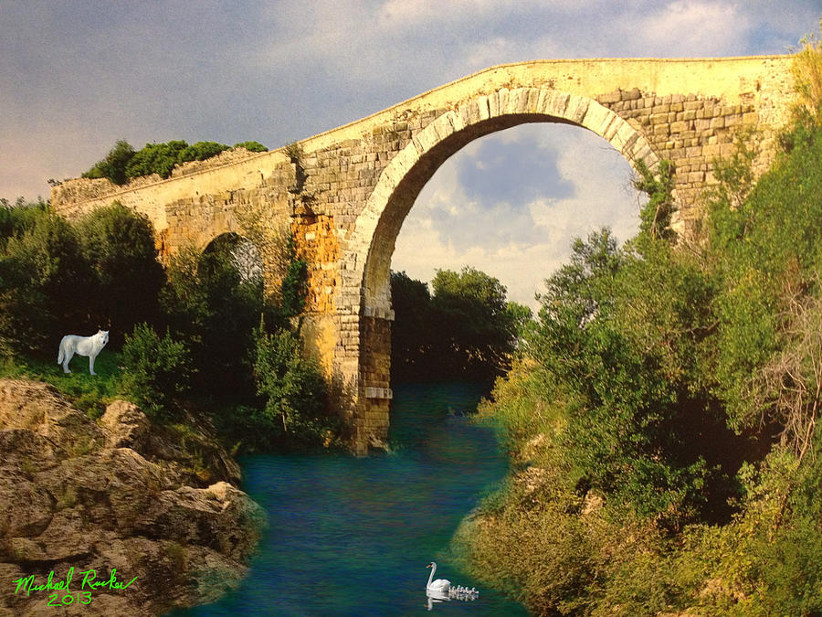 The Ancient Bridge Digital Art by Michael Rucker