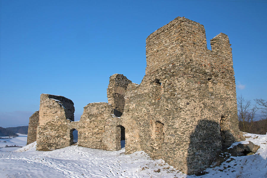 The Ancient Castle In Winter. Photograph