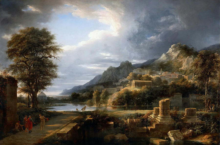 The ancient city of Agrigento Painting by Pierre-Henri de Valenciennes