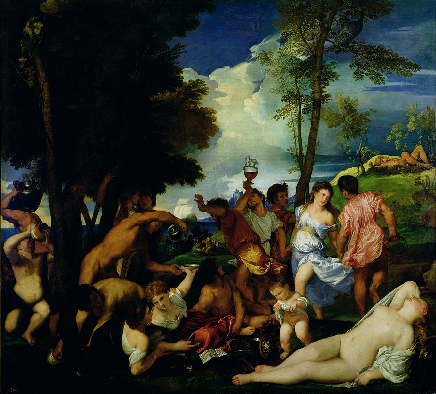 The Andrians, C.1523-4 Oil On Canvas Photograph by Titian