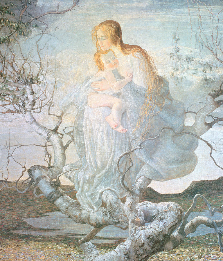 Giovanni Segantini Painting - The Angel of Life by Giovanni Segantini