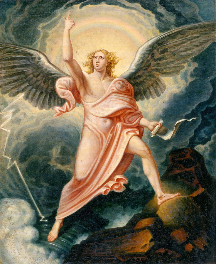 Last Judgement Painting - The Angel Proclaiming The End Of Time by James Justus Tucker