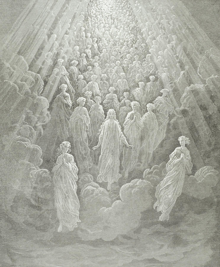 The Angels In The Planet Mercury Painting by Gustave Dore