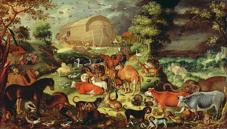 Genesis Painting - The Animals Entering The Ark by Jacob II Savery