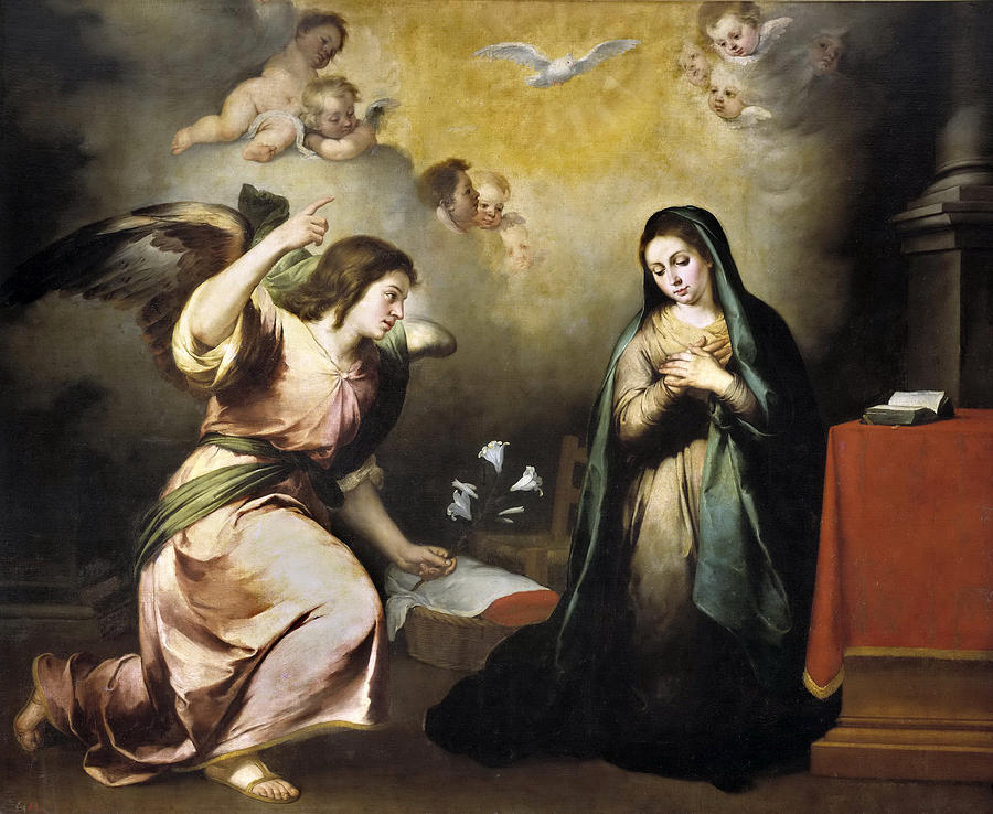 The Annunciation Painting by Bartolome Esteban Murillo