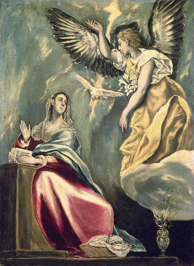 El Greco Painting - The Annunciation by Celestial Images