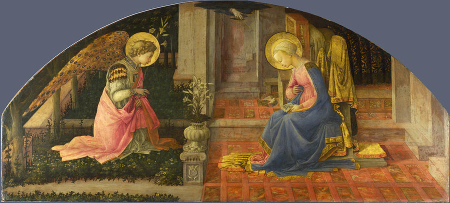 Fra Filippo Lippi Painting - The Annunciation by Fra Filippo Lippi