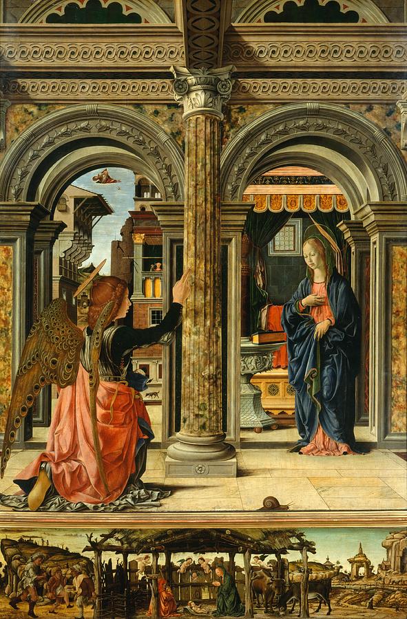 Portrait Painting - The Annunciation by Francesco del Cossa
