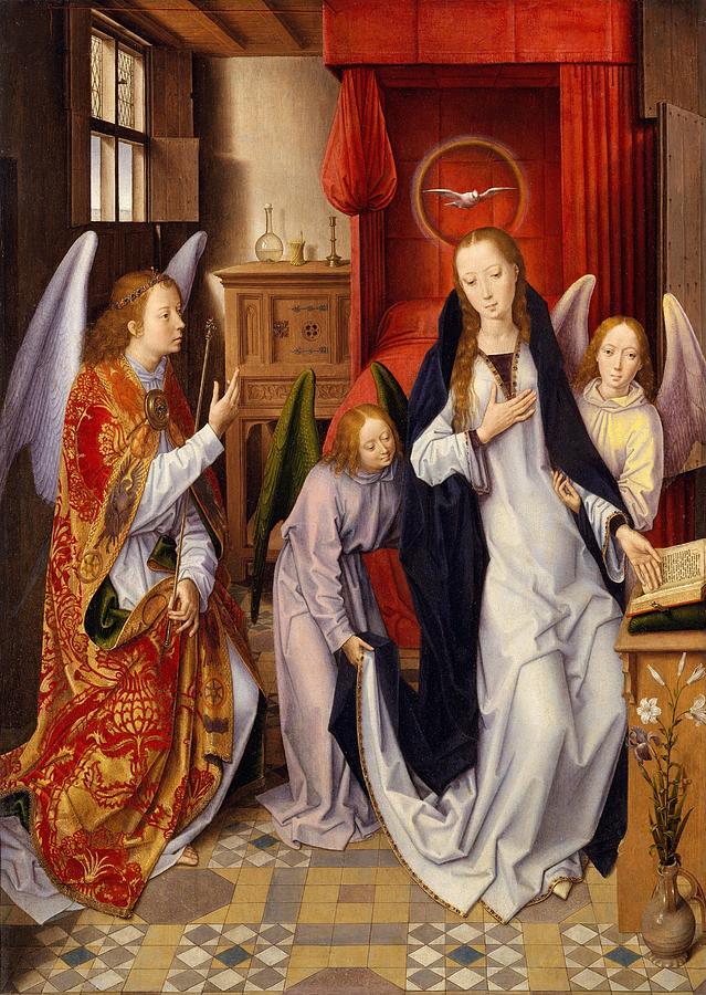 Portrait Painting - The Annunciation by Hans Memling