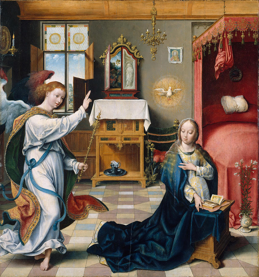 The Annunciation Painting by Joos van Cleve