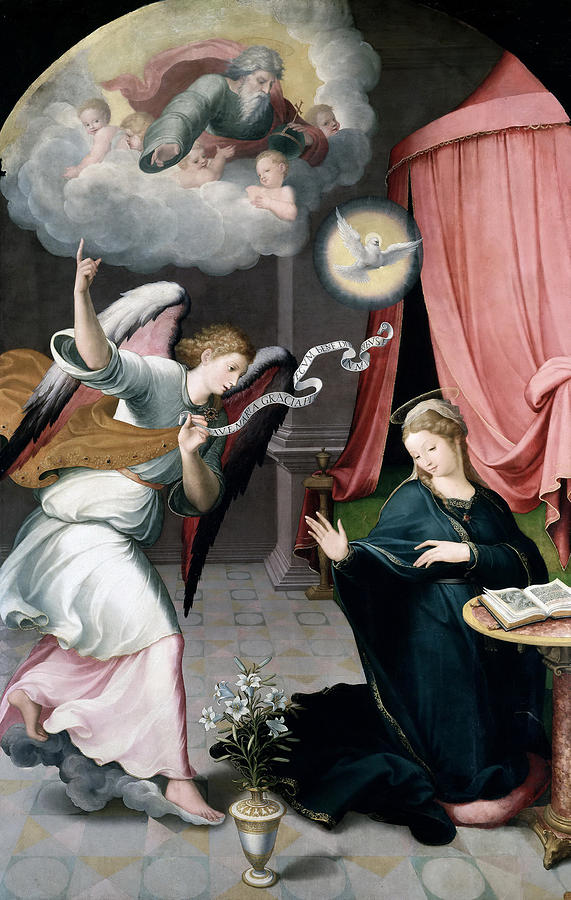 The Annunciation Painting by Juan Correa de Vivar