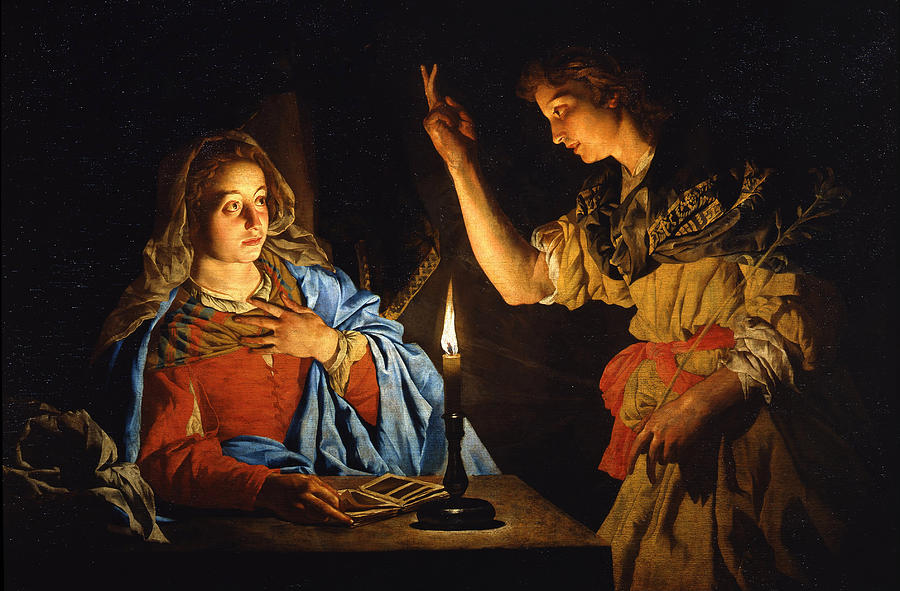 The Annunciation Painting by Matthias Stom