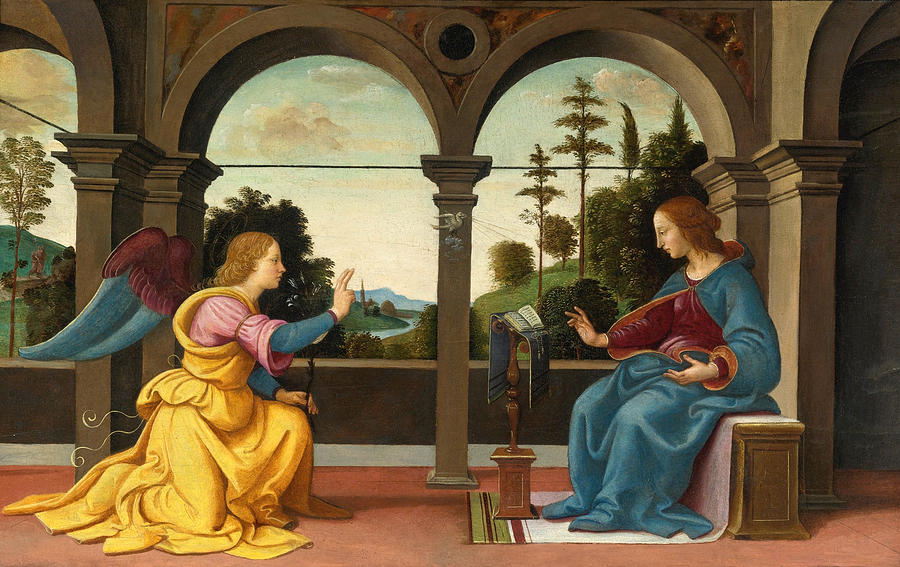 The Annunciation Painting by Raffaellino del Garbo