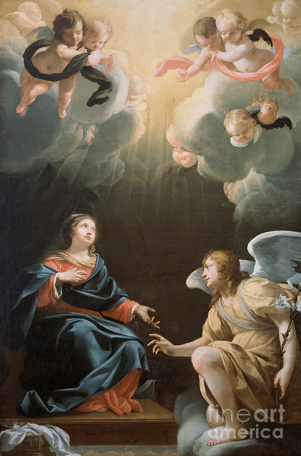 The Annunciation Painting by Simon Vouet