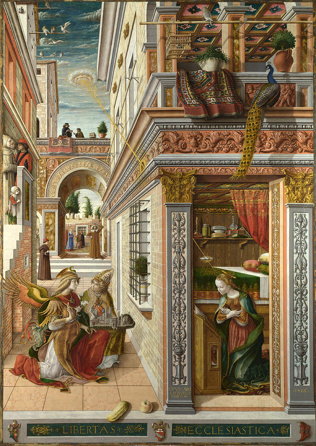 The Annunciation with Saint Emidius Painting by Carlo Crivelli