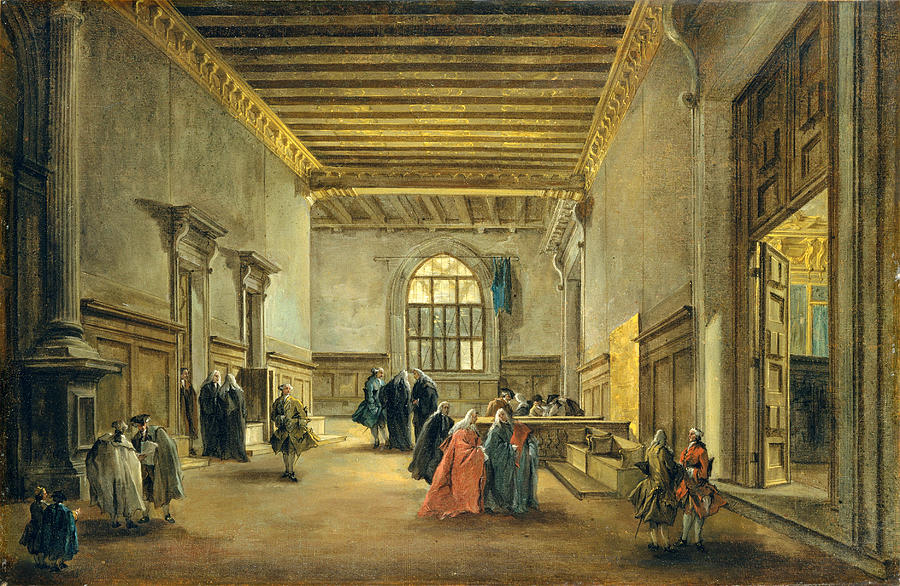 The Antechamber of the Sala del Maggior Consiglio Painting by Francesco Guardi