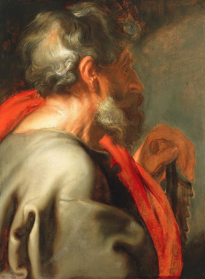 Portrait Painting - The Apostle Simon by Anthony van Dyck