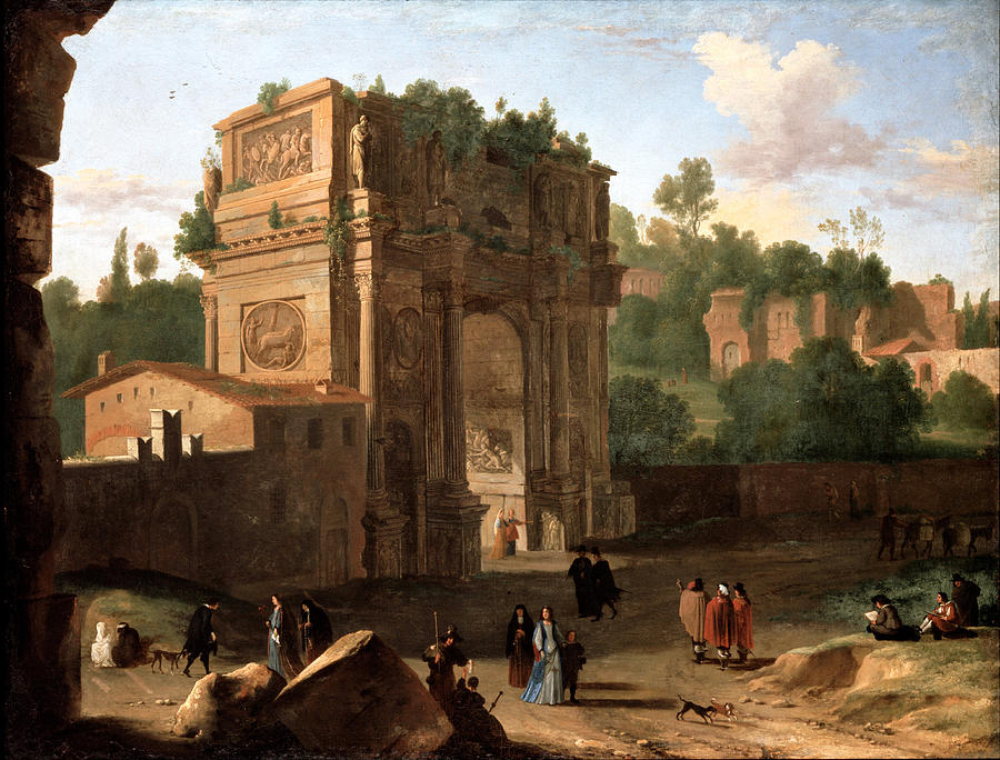 The Arch of Constantine. Rome Painting by Herman van Swanevelt