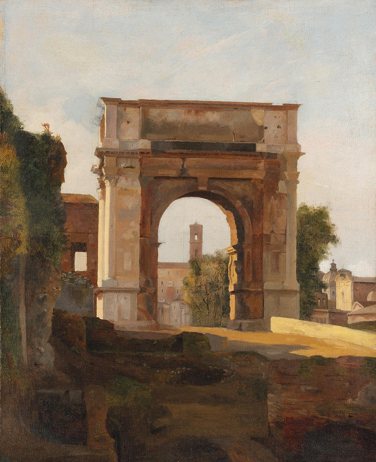 The Arch of Titus and the Forum. Rome Painting by Jules Coignet