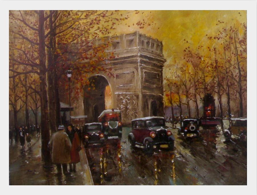 Paris Landscape Painting - The Arch Of Triumph by Milena Hristova