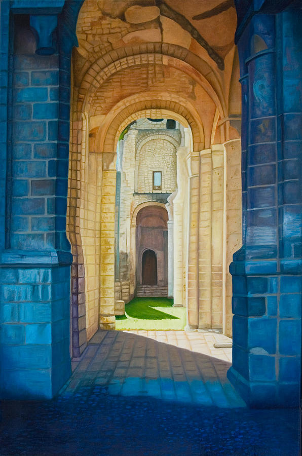 The Arches of the Abbey at Jumieges Painting by Stephen Degan