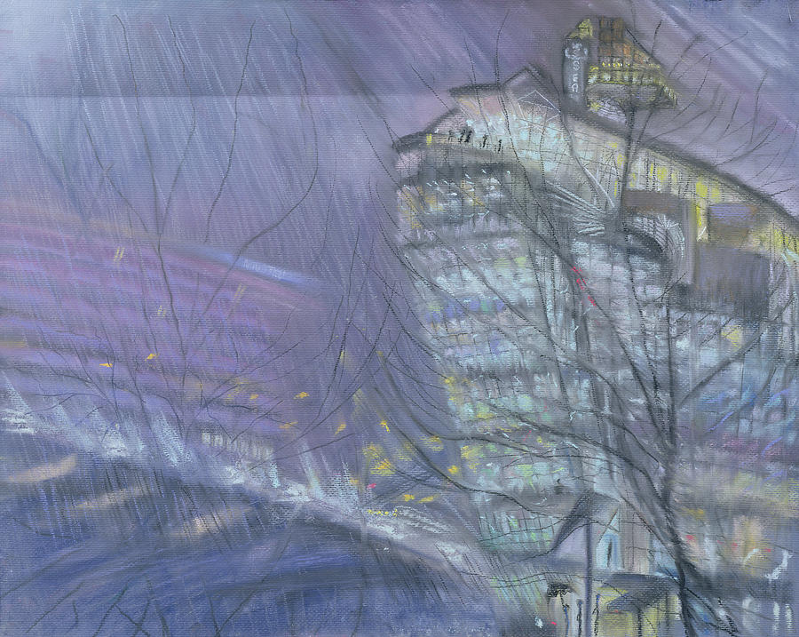 Architecture Photograph - The Ark, Novotel Hotel, Hammersmith Flyover, 1999 Pastel On Paper by Sophia Elliot