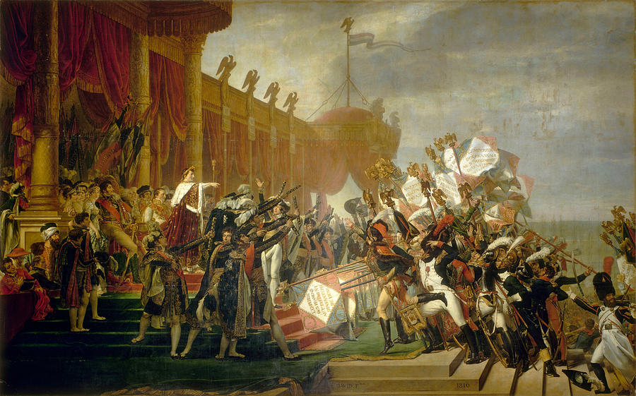 The Army takes an Oath to the Emperor after the Distribution of Eagles Painting by Jacques-Louis David