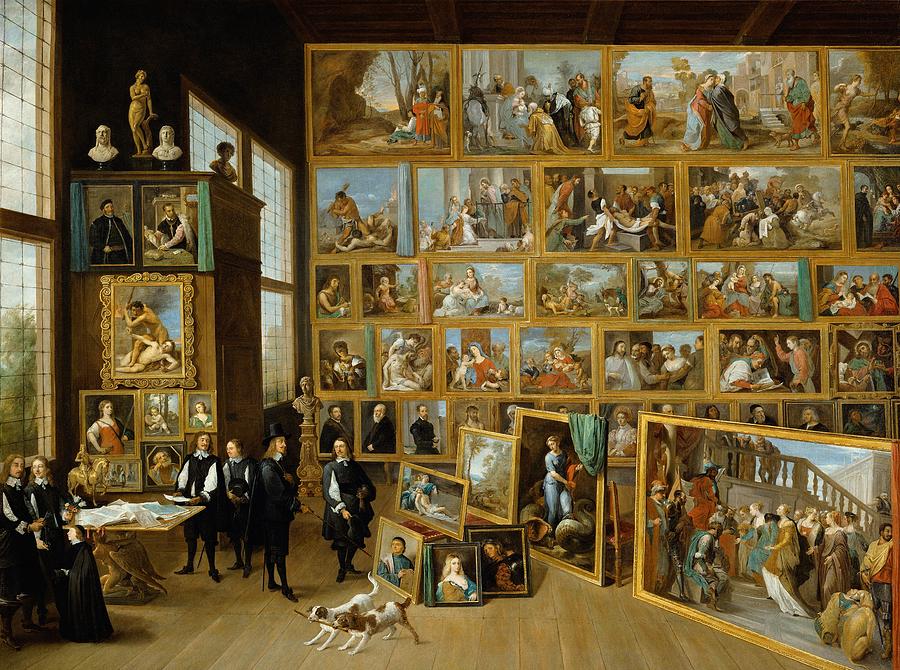 Portrait Painting - The Art Collection of Archduke Leopold Wilhelm in Brussels by David Teniers the Younger