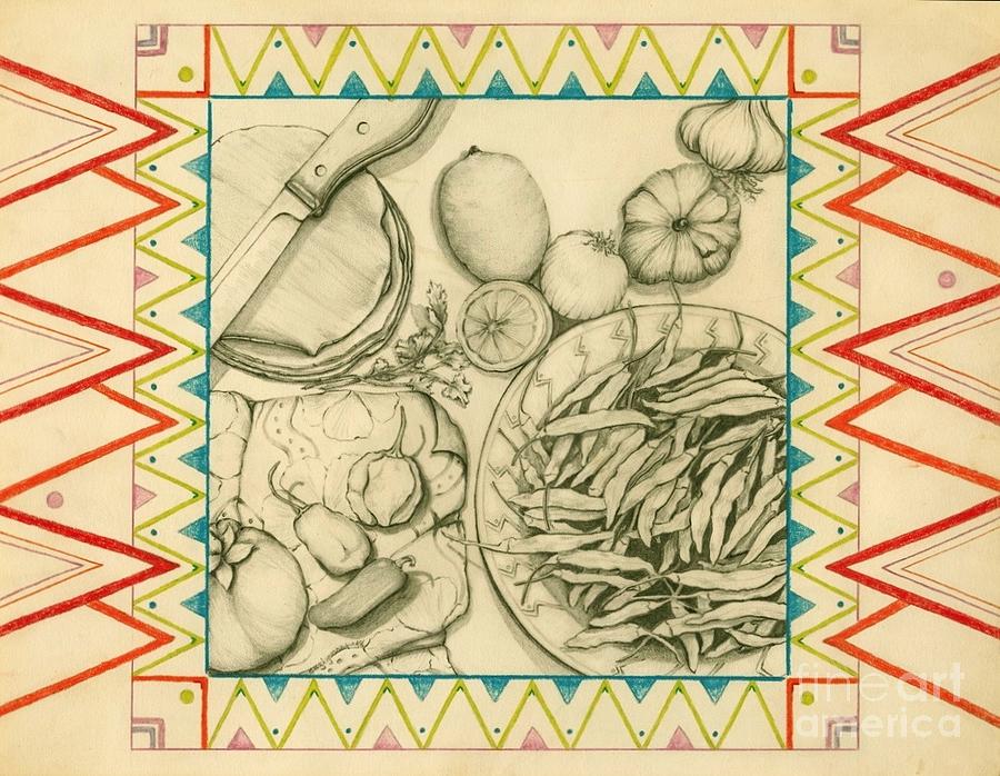 Pencil Drawing - The Art of Latin Food by Suzi Gessert