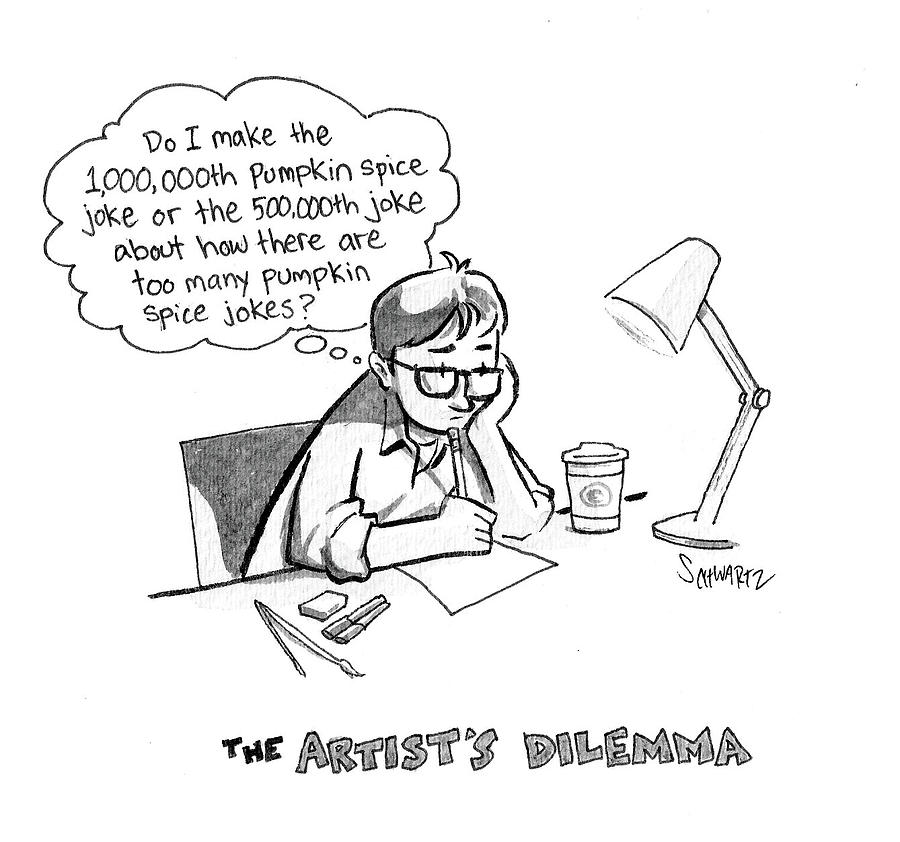 The Artists Dilemma Drawing by Benjamin Schwartz