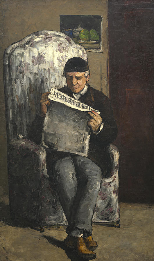 Paul Cezanne Painting - The Artists Father Reading L evenement by Paul Cezanne