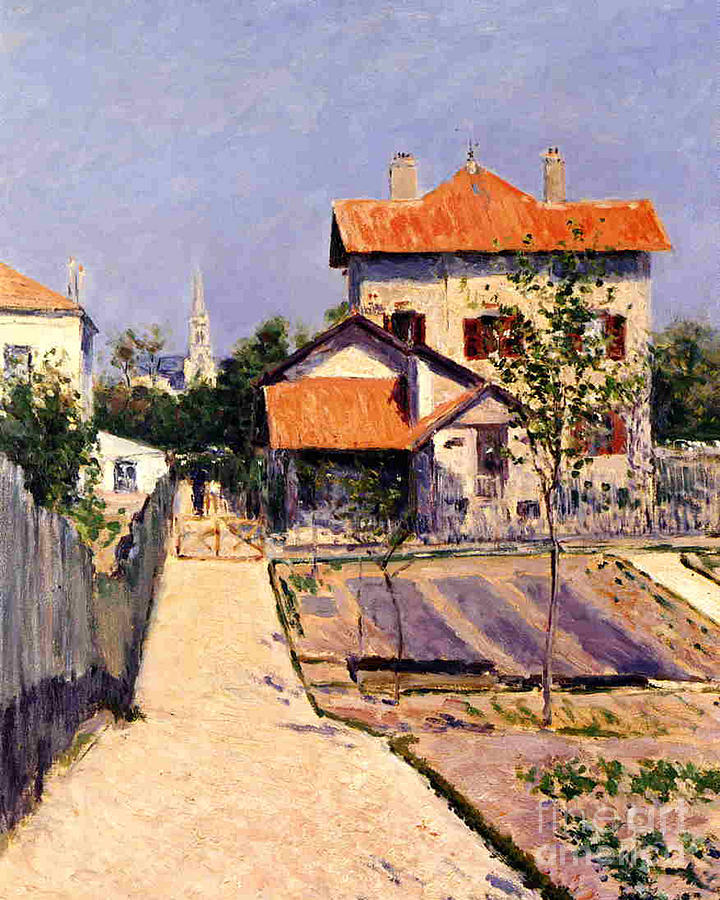 Gustave Caillebotte Painting - The Artists House at Yerres by Gustave Caillebotte by Gustave Caillebotte
